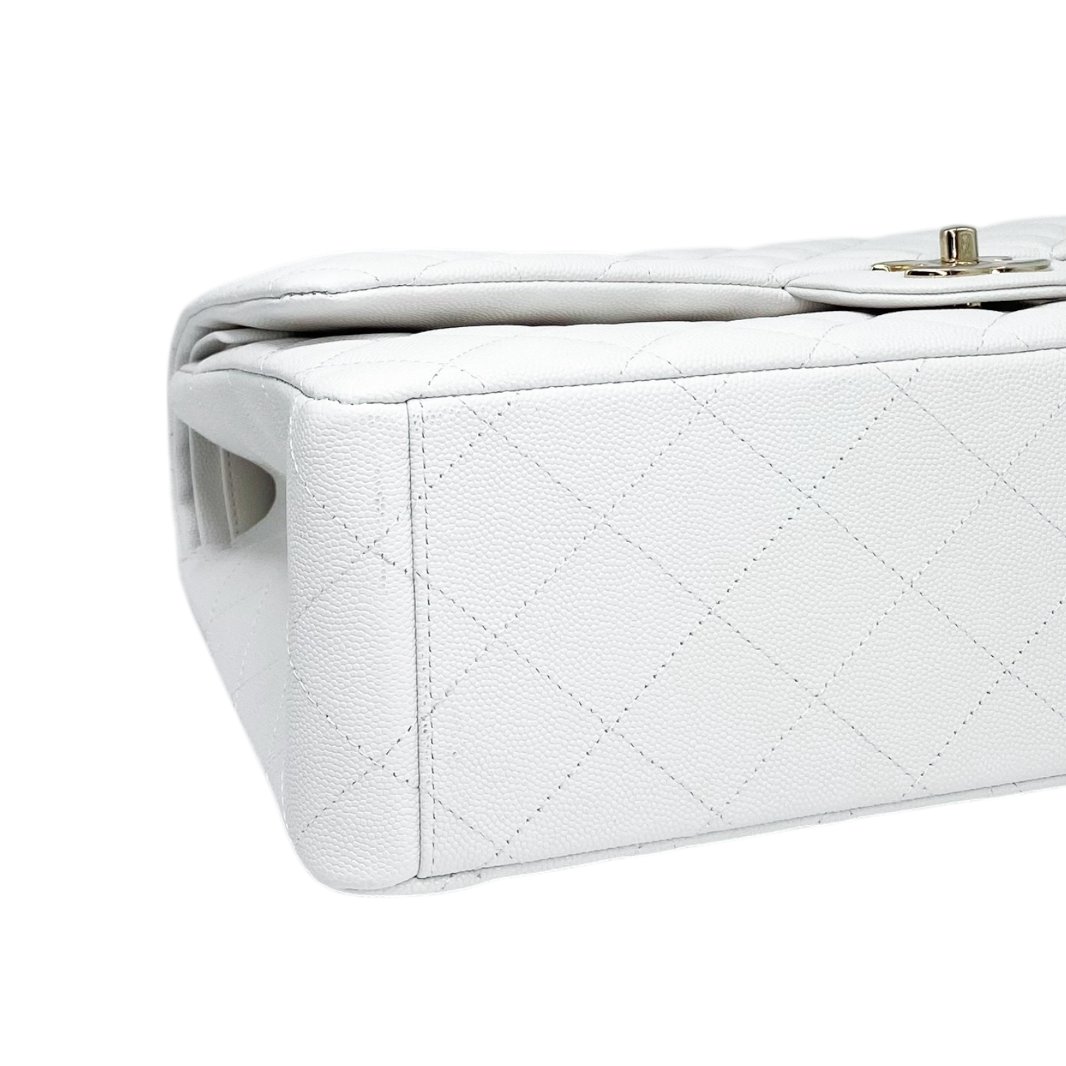 Chanel White Maxi Caviar