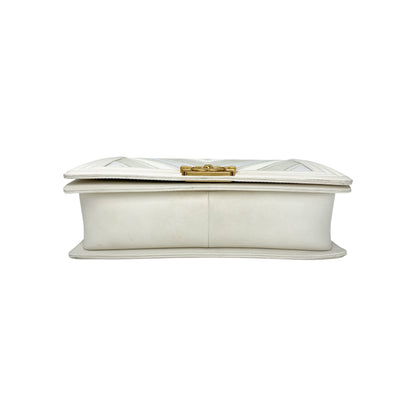 Chanel White New Medium Boy Bag