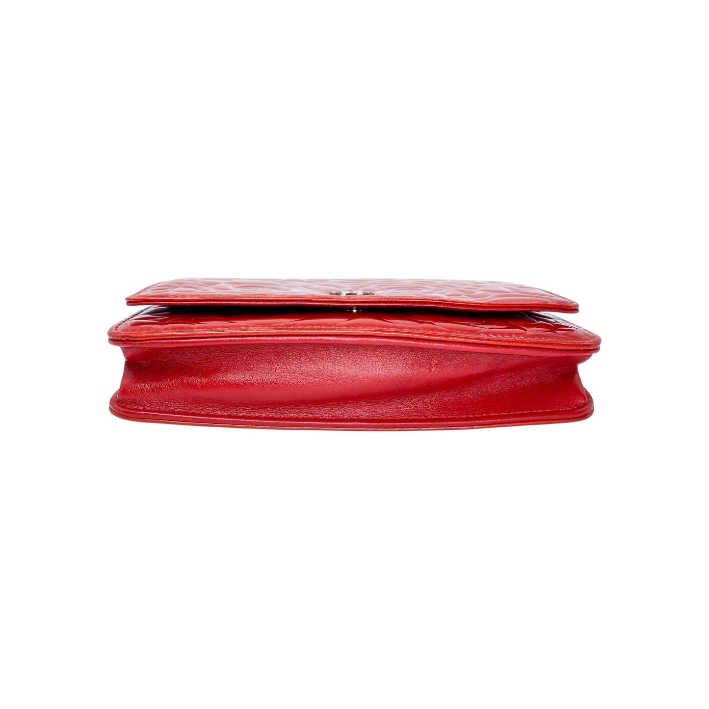 Chanel Red Camelia Wallet on Chain