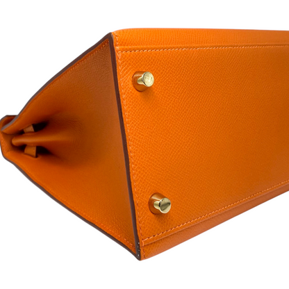 Hermes Kelly 28 Orange Epsom Gold Hardware