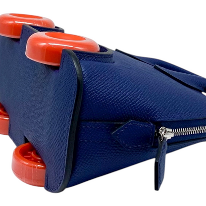Hermes Limited Edition Bleu Saphir Bolide on Wheels Epsom Palladium Hardware