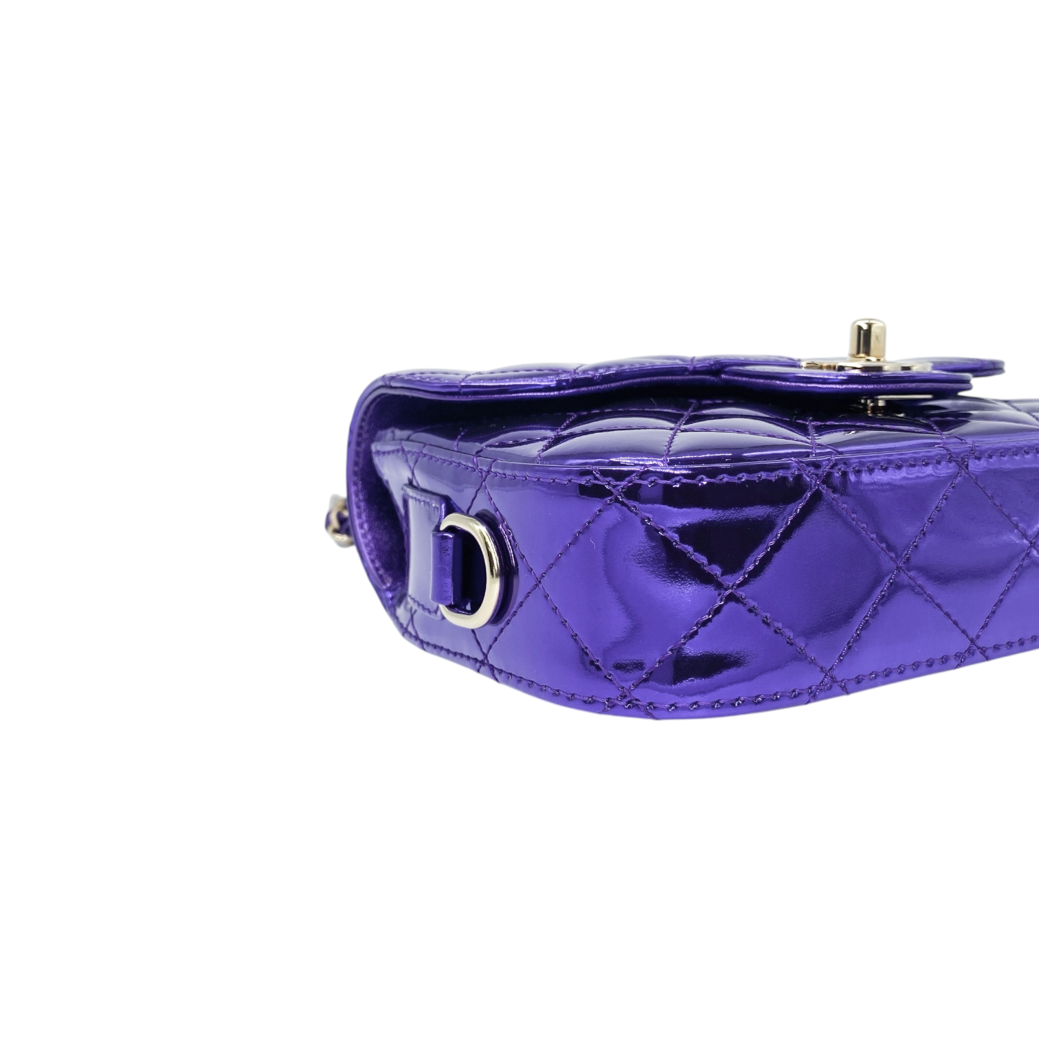 Chanel Purple Mirror Hollywood Boulevard Mini Flap With Star Coin Purse
