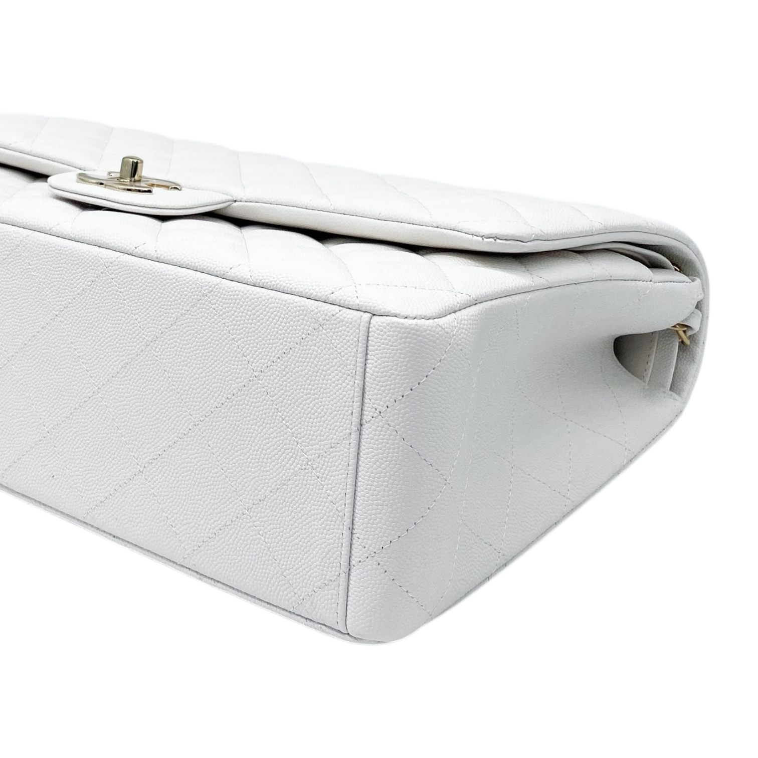 Chanel White Maxi Caviar