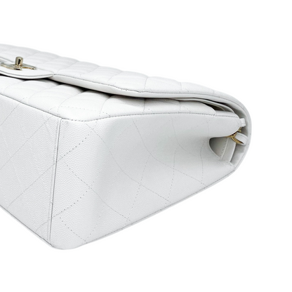 Chanel White Maxi Caviar