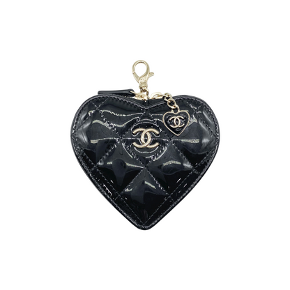 Chanel Black Heart Key Pouch