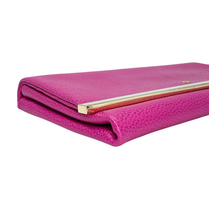 Carolina Herrera Pink Pebbled Clutch