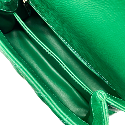 Chanel Green Small Caviar Coco Top Handle