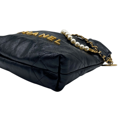 Chanel 22 Black Mini Pearls
