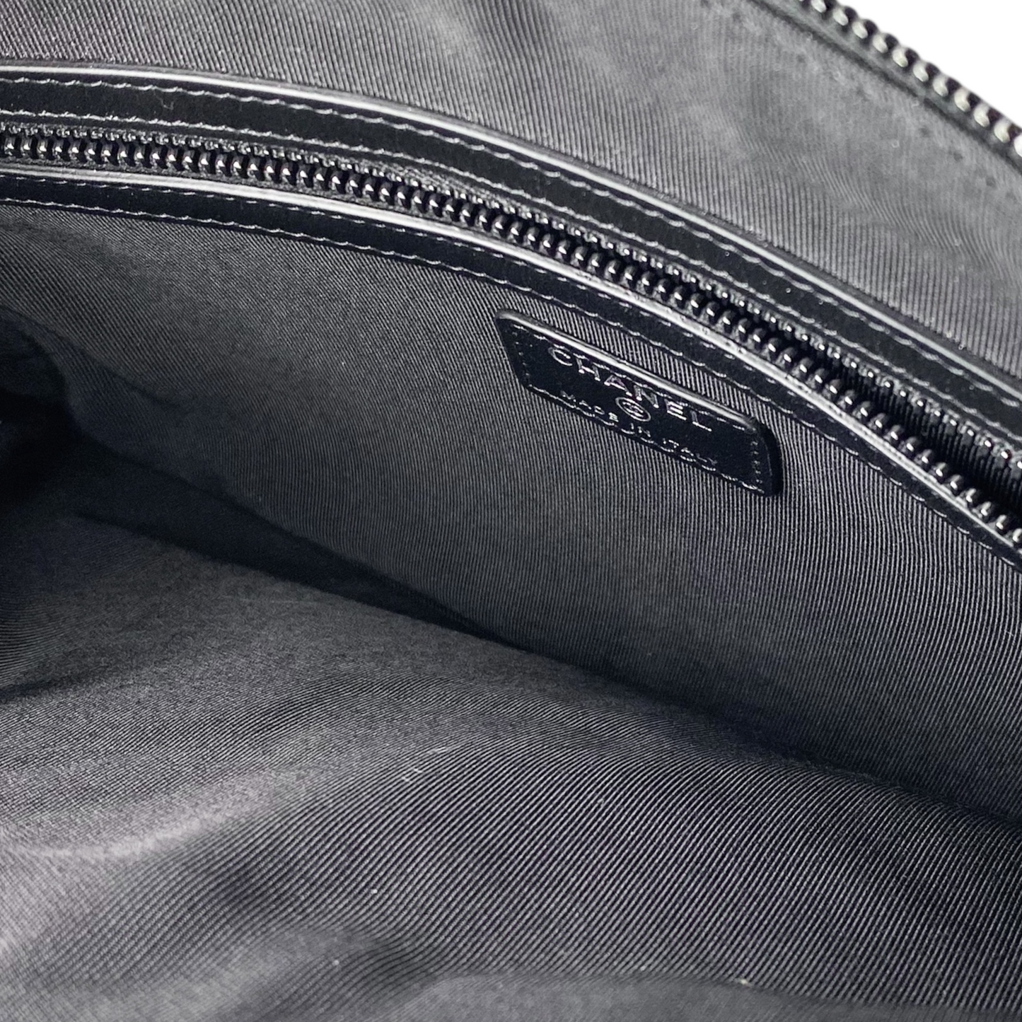 Chanel Black Chevron Reissue Pouch