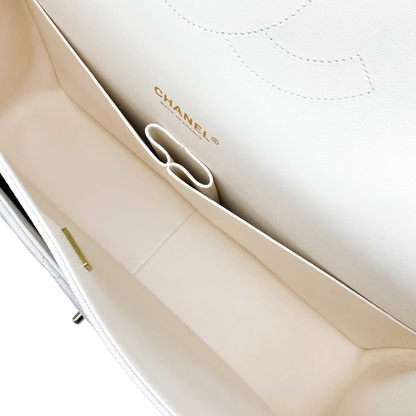 Chanel White Maxi Caviar