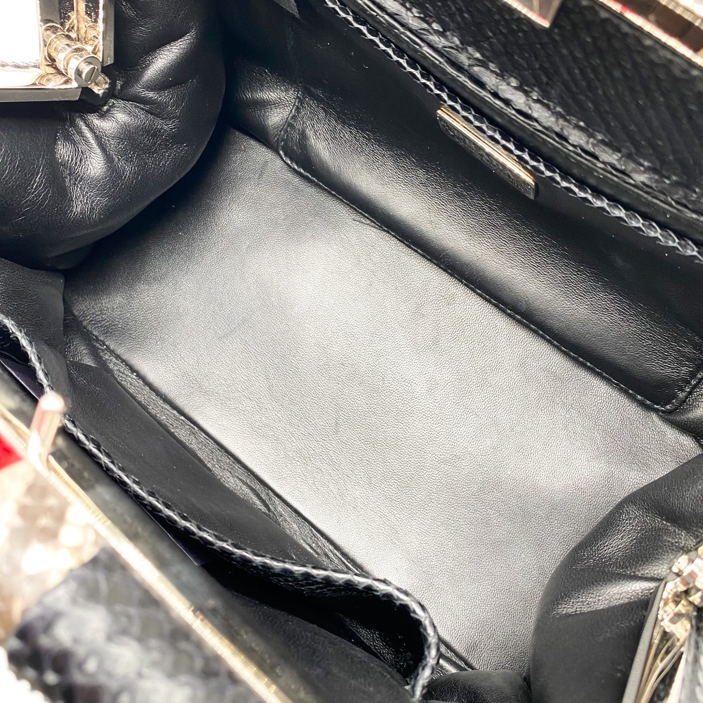 Prada Multicolor Python Crocodile Top Handle Bag