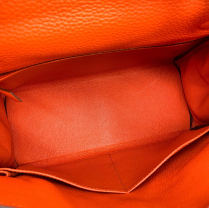 Hermes Kelly 28 Poppy Togo Gold Hardware