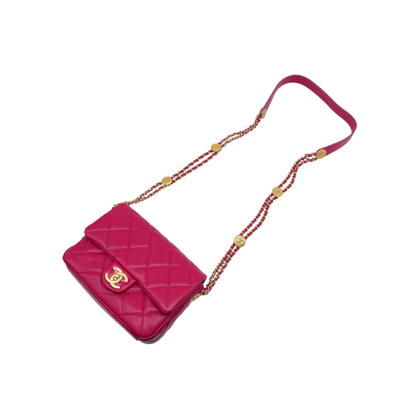 Chanel Raspberry Twist Your Buttons Flap Bag
