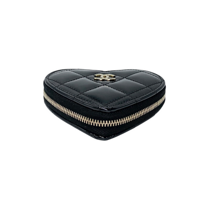 Chanel Black Heart Key Pouch