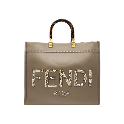 Fendi Taupe Sunshine Tote Bag