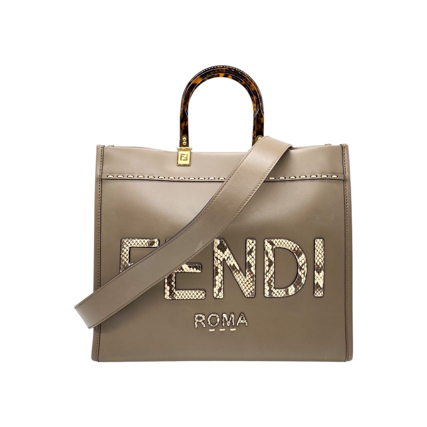Fendi Taupe Sunshine Tote Bag