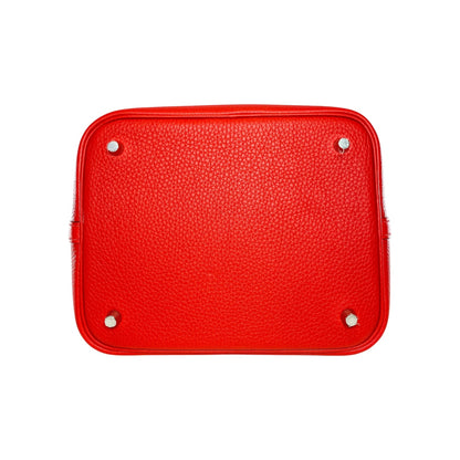 Hermes Picotin 22 Rouge Radieux Clemence Palladium Hardware