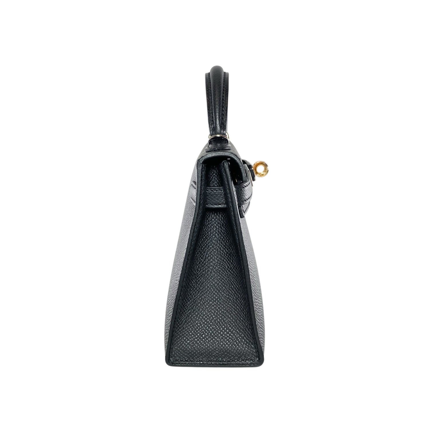 Hermes Mini Kelly 20 Black Epsom Electrum Hardware