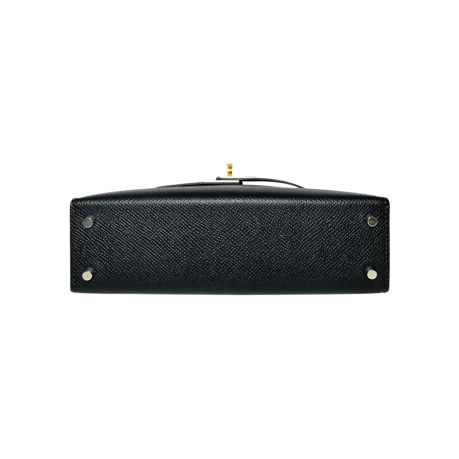 Hermes Mini Kelly 20 Black Epsom Electrum Hardware