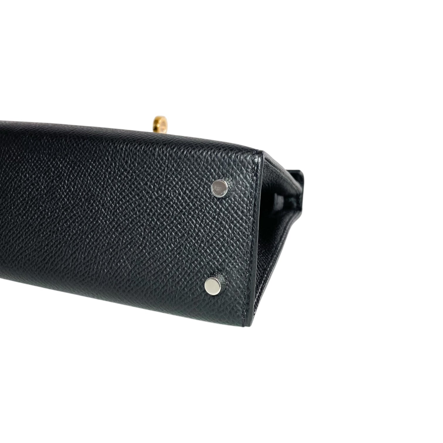 Hermes Mini Kelly 20 Black Epsom Electrum Hardware
