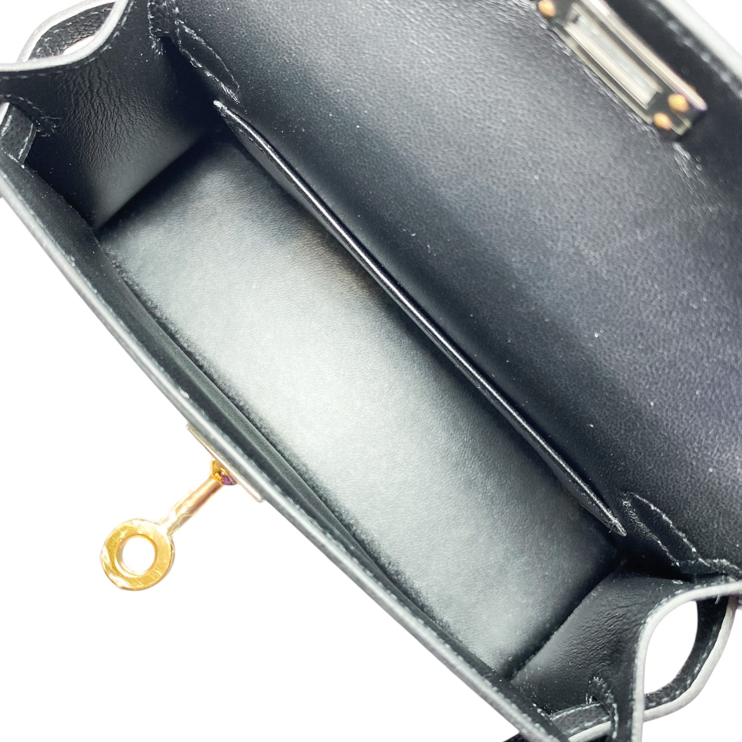 Hermes Mini Kelly 20 Black Epsom Electrum Hardware