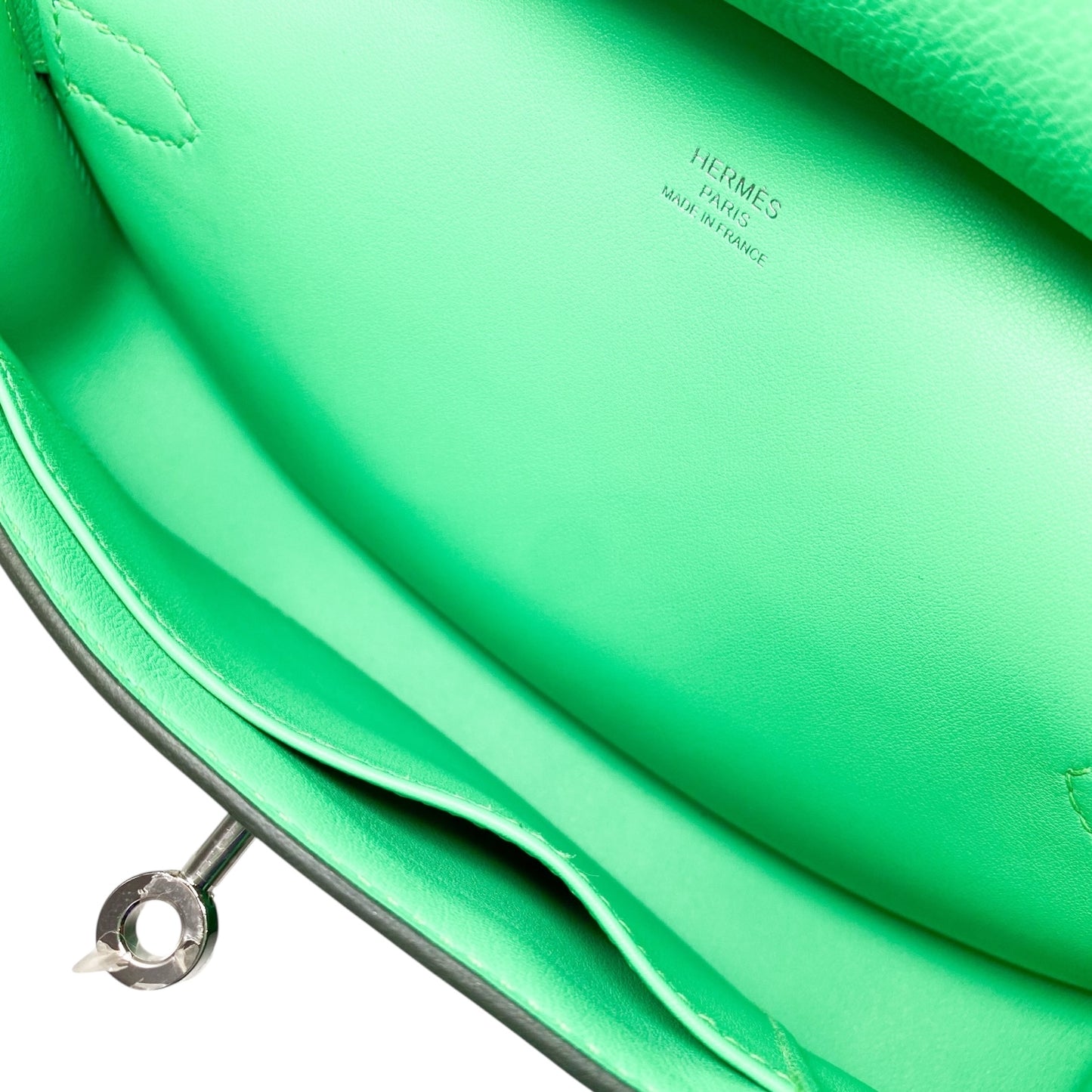 Hermes Vert Comic Evercolor Mini Jypsiere Palladium Hardware