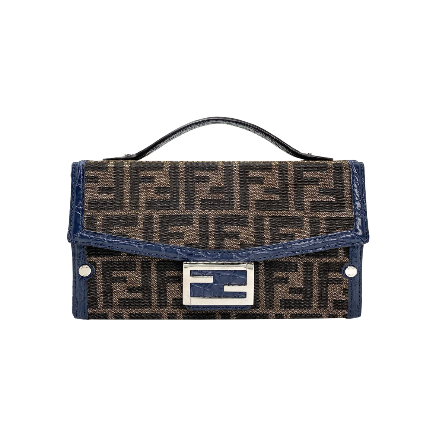 Fendi Blueberry Zucca Trunk Baguette