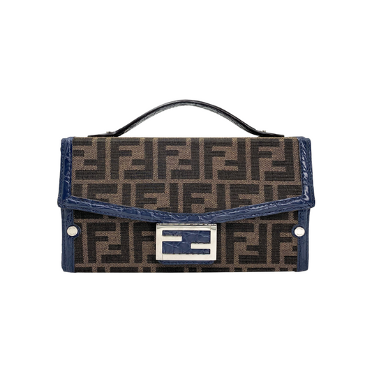 Fendi Blueberry Zucca Trunk Baguette