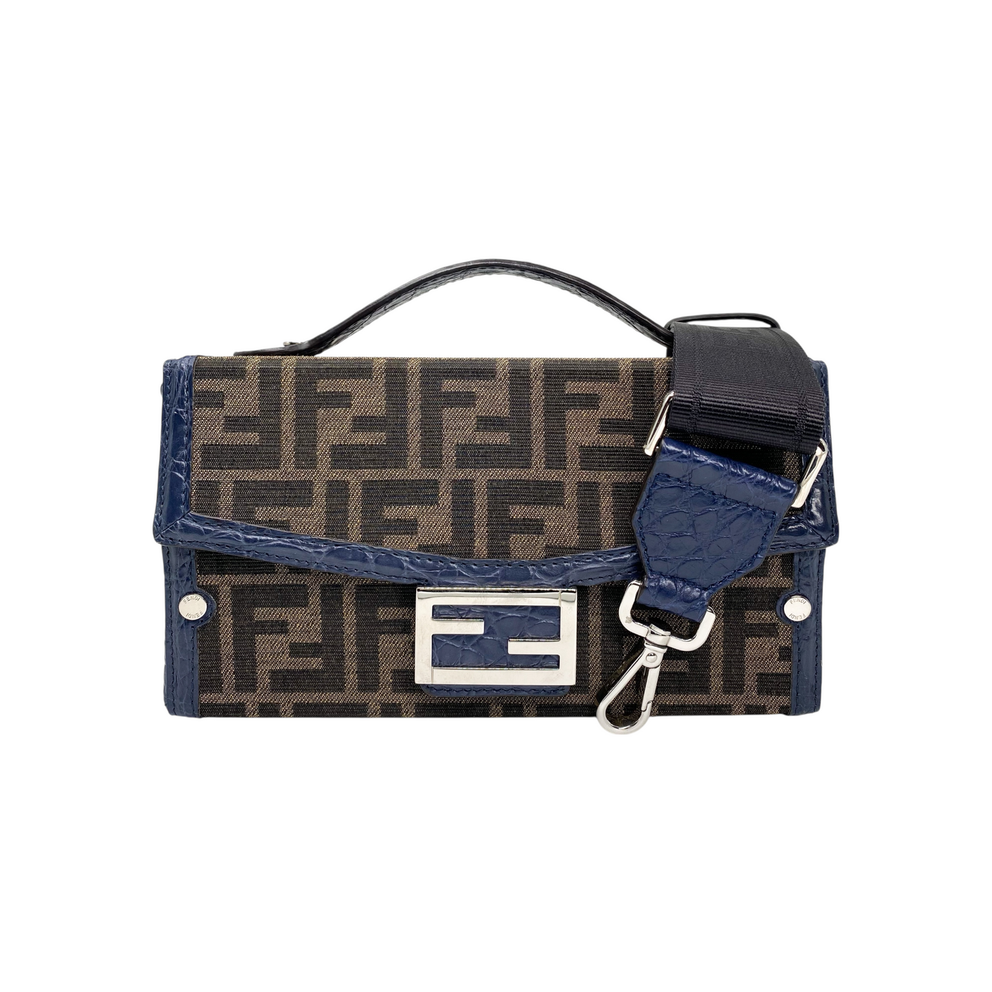 Fendi Blueberry Zucca Trunk Baguette