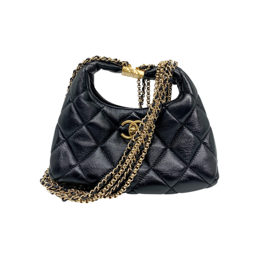 Chanel Black Hobo 2-Way Chain