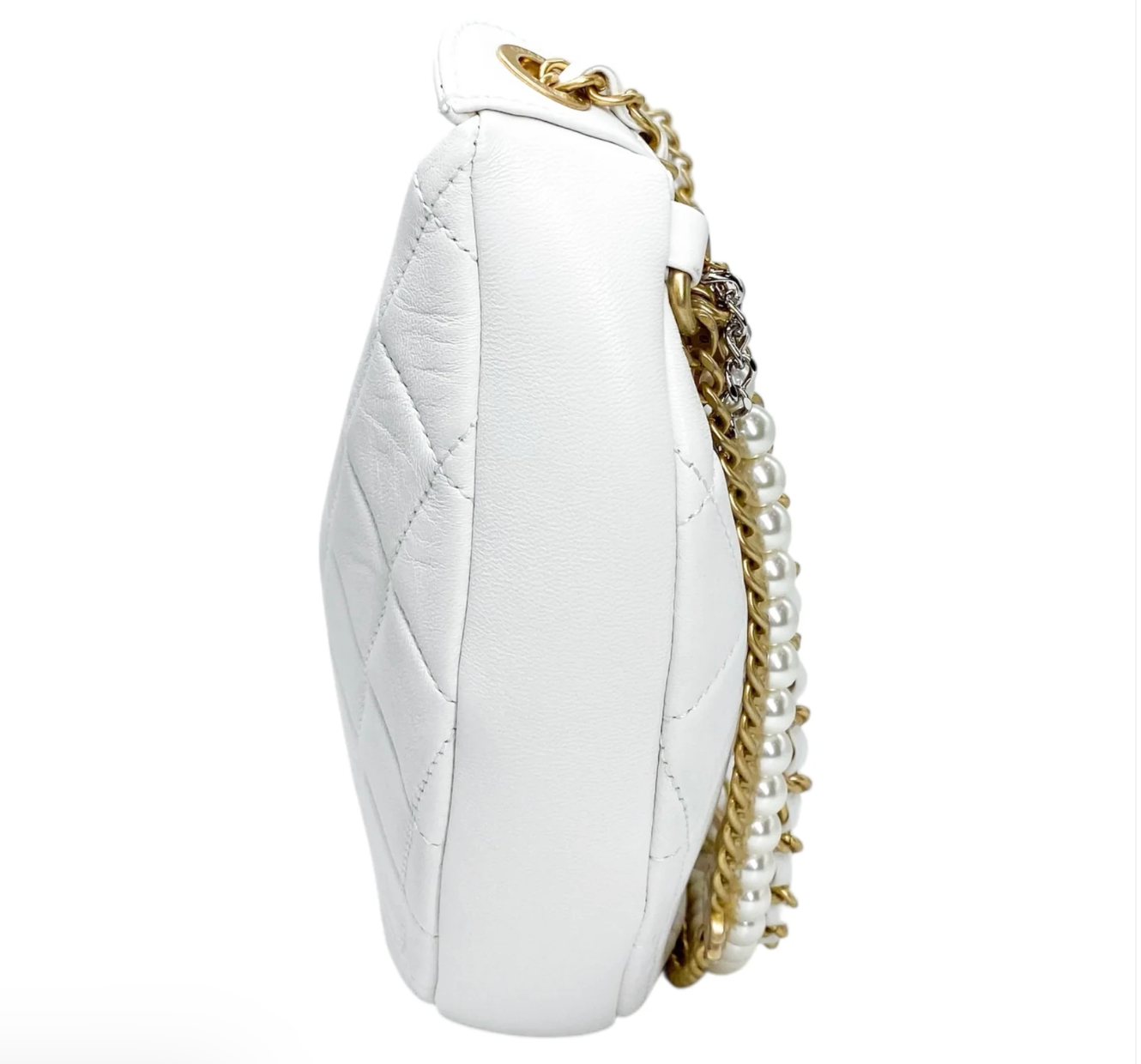 Chanel White All About Chains Hobo Bag