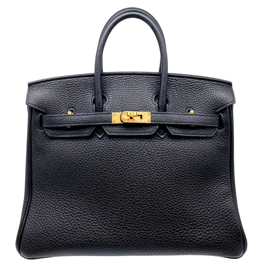 Hermes Birkin 25 Noir Togo Leather