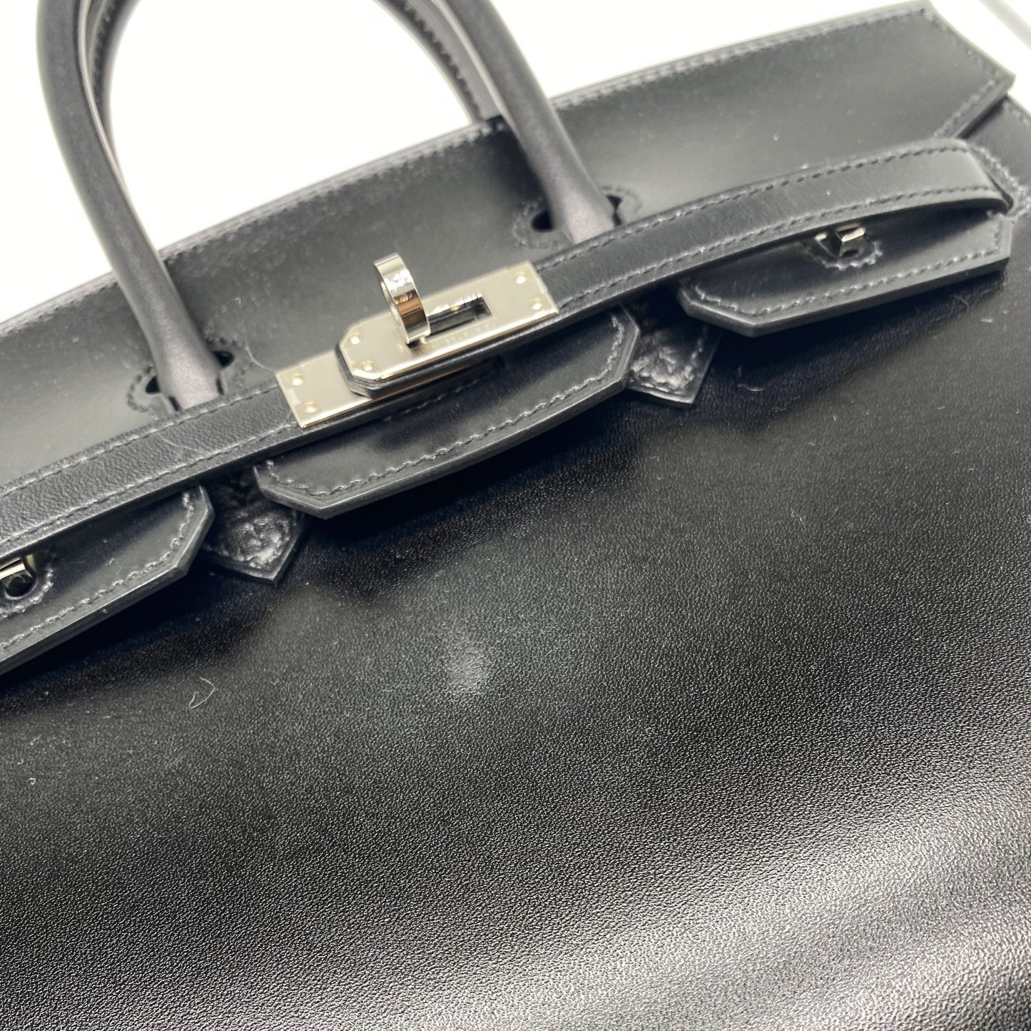 Hermes Birkin 25 in Black Box Calfskin with Palladium Hardware