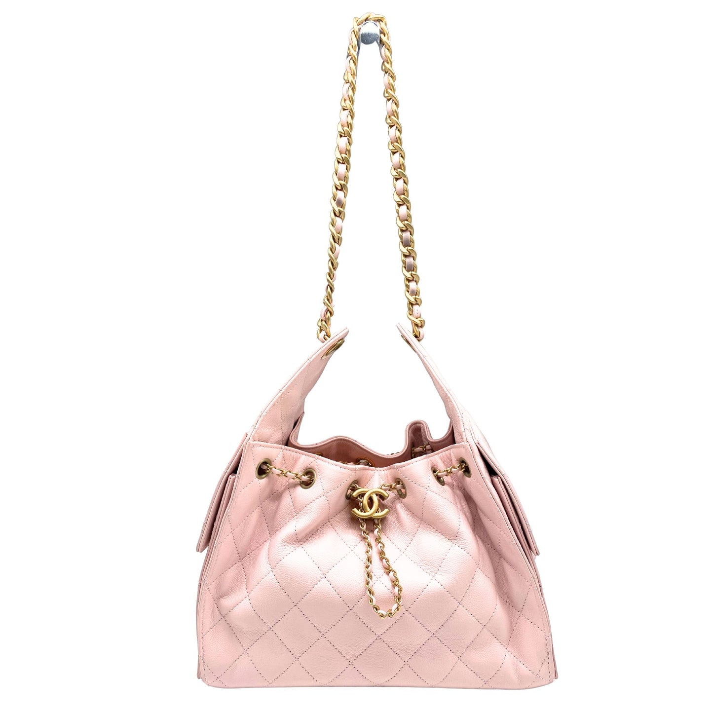 Chanel 25 Small Quilted Caviar Hobo