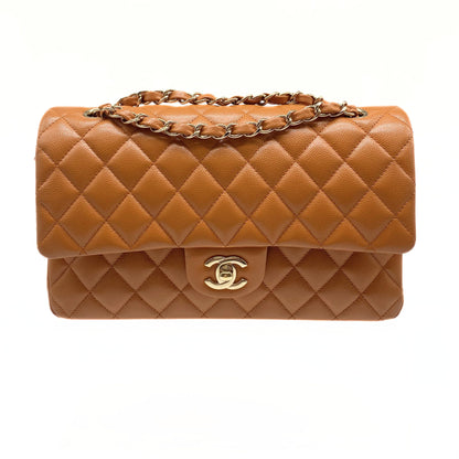 Chanel Caramel Medium Classic Double Flap Caviar Gold Hardware