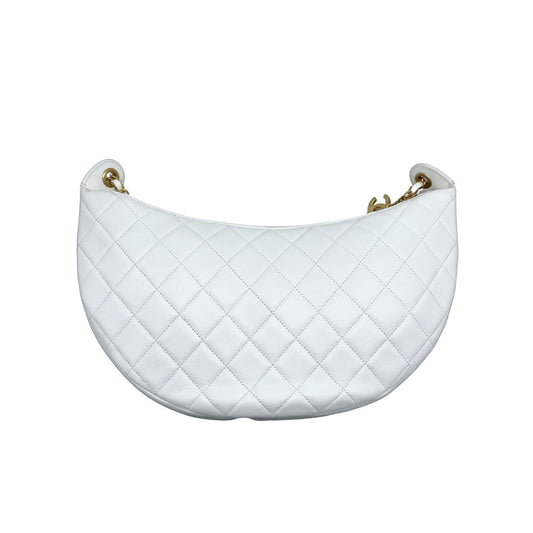 Chanel White All About Chains Hobo Bag