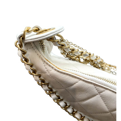 Chanel White All About Chains Hobo Bag