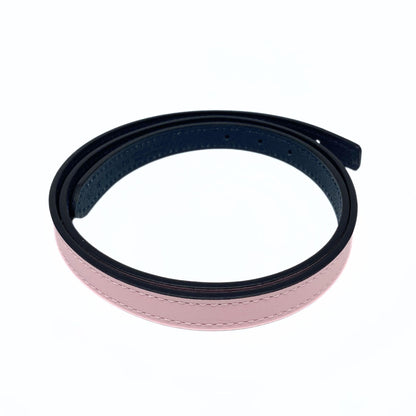 Hermes Rose Sakura Gris Misty Reversible leather strap 13 mm