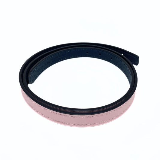 Hermes Rose Sakura Gris Misty Reversible leather strap 13 mm