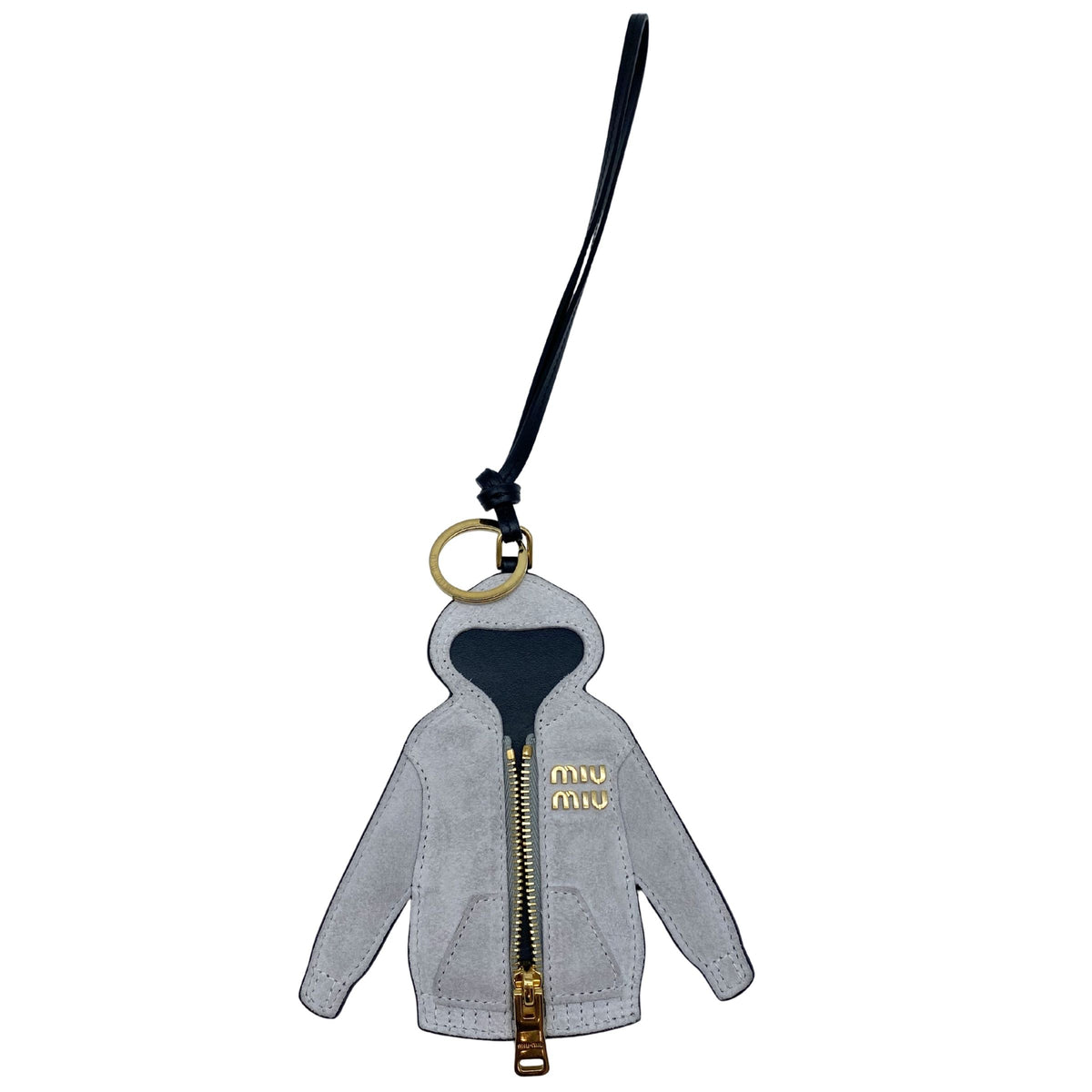 Miu Miu Grey Suede Sweater Keychain