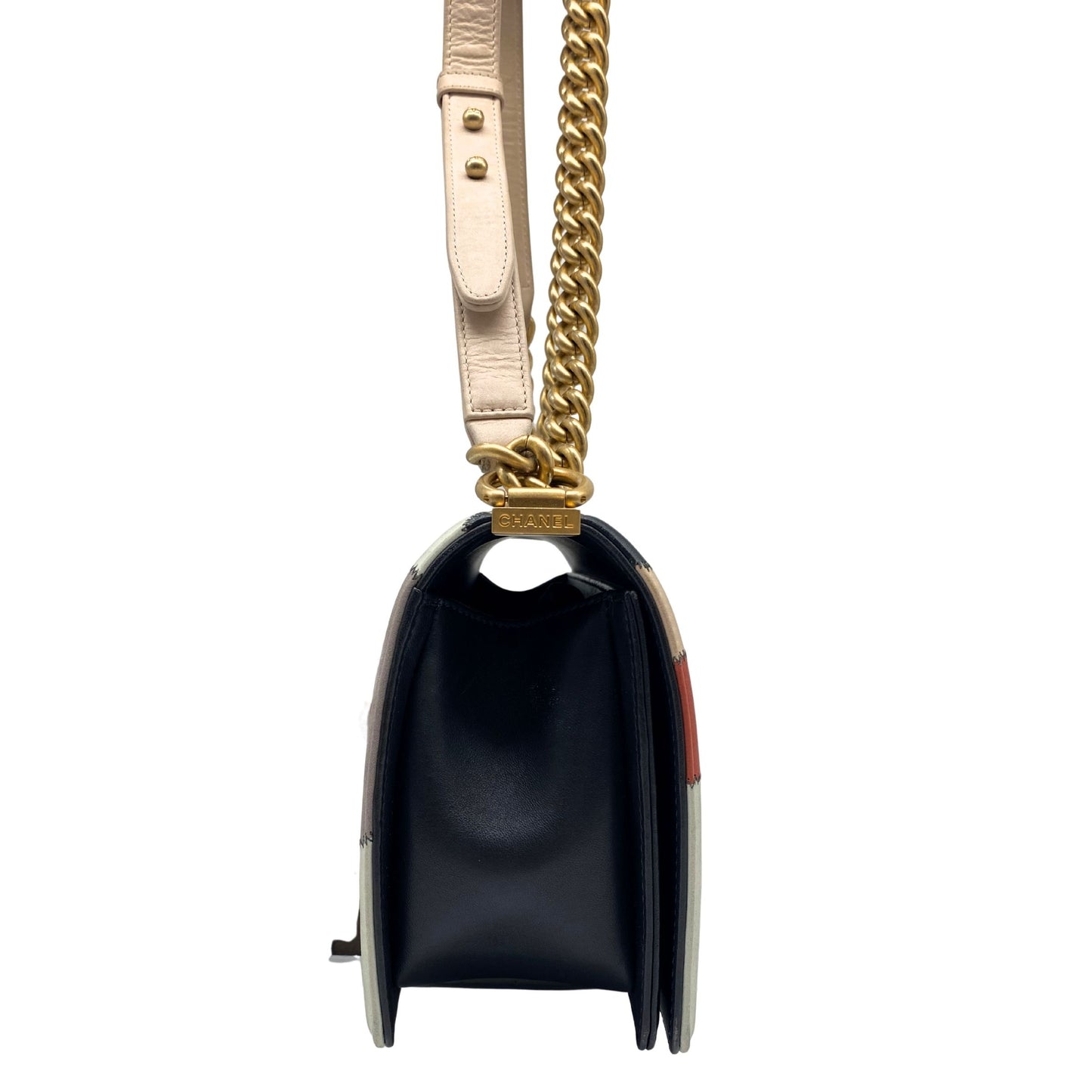 Chanel Multicolor Lambskin Leather Limited Edition Patchwork Camelia Boy Bag