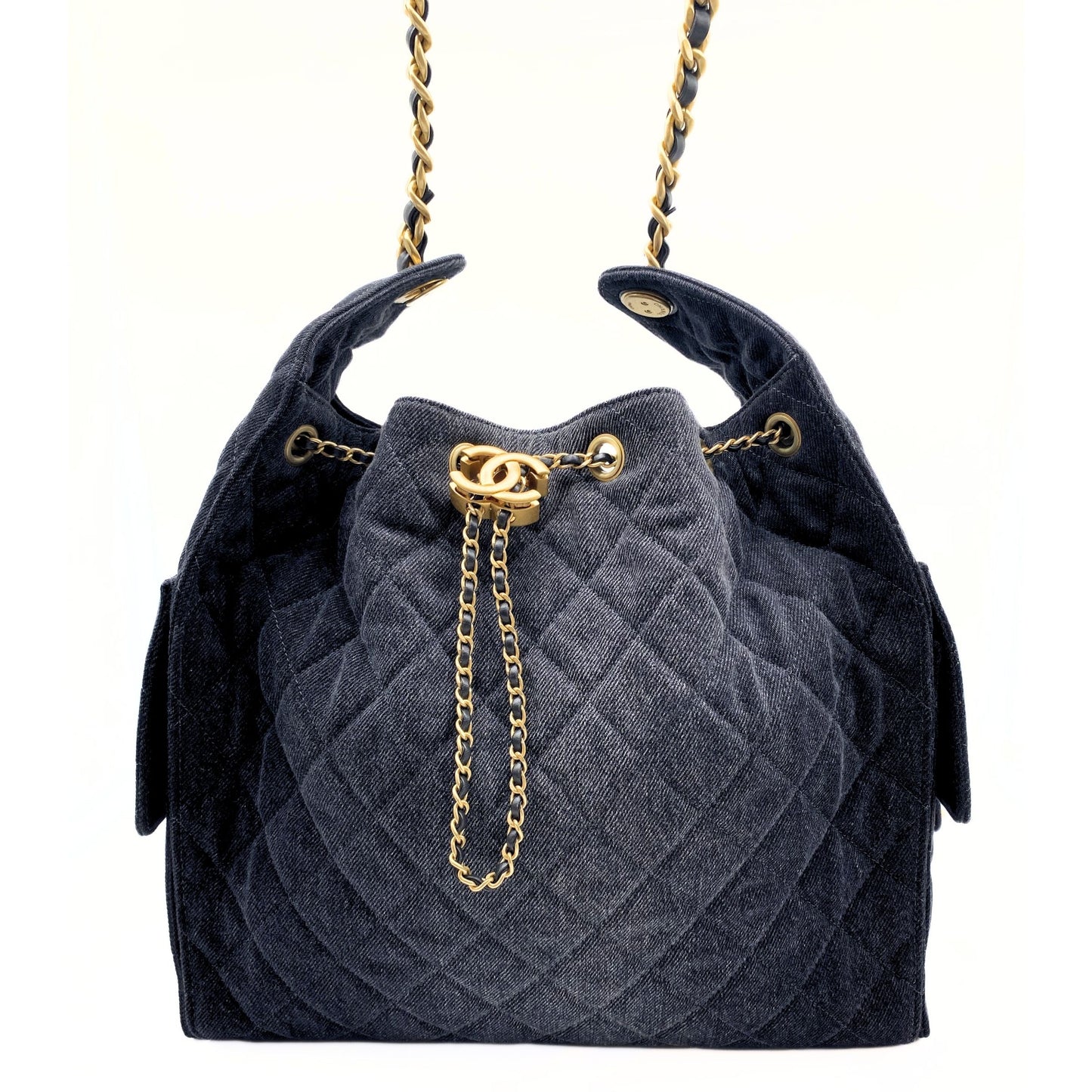 Chanel 25 Medium Black Denim Bag
