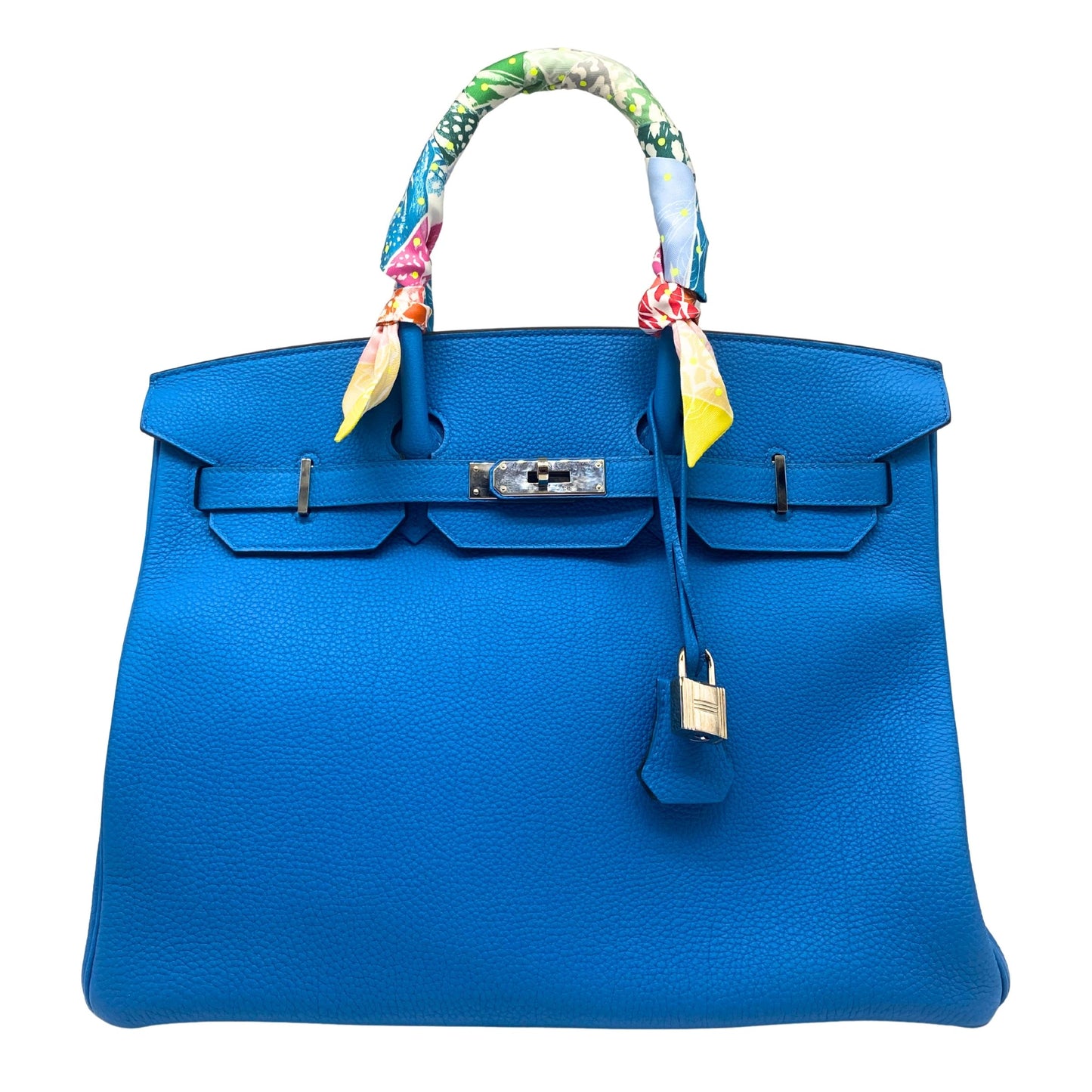 Hermes Birkin 35, Blue Zanzibar Verso Malachite with 2 Twillys.