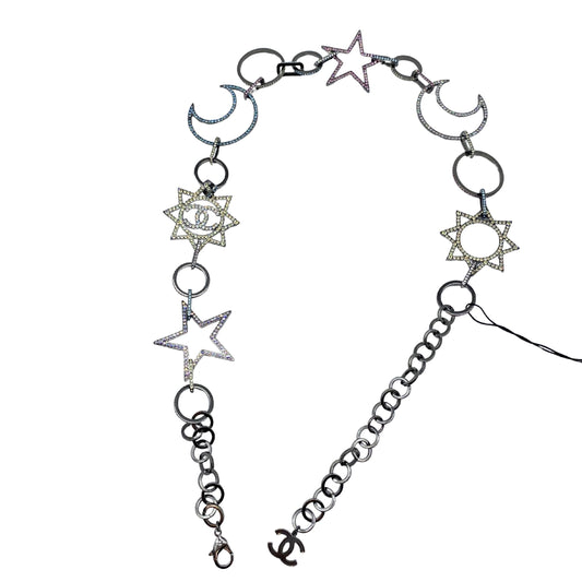 Chanel Ruthenium Crystal Silver Moon Star Belt