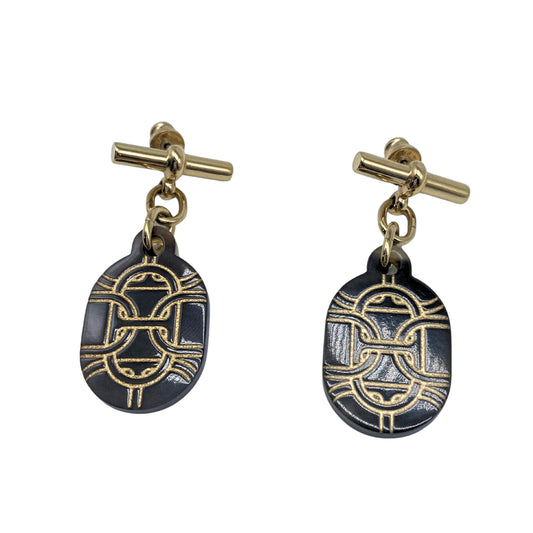 Hermes Buffalo Drop Earrings