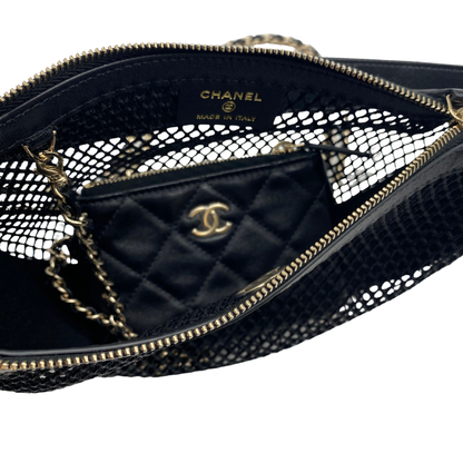 Chanel Black Mesh Hobo With Chains