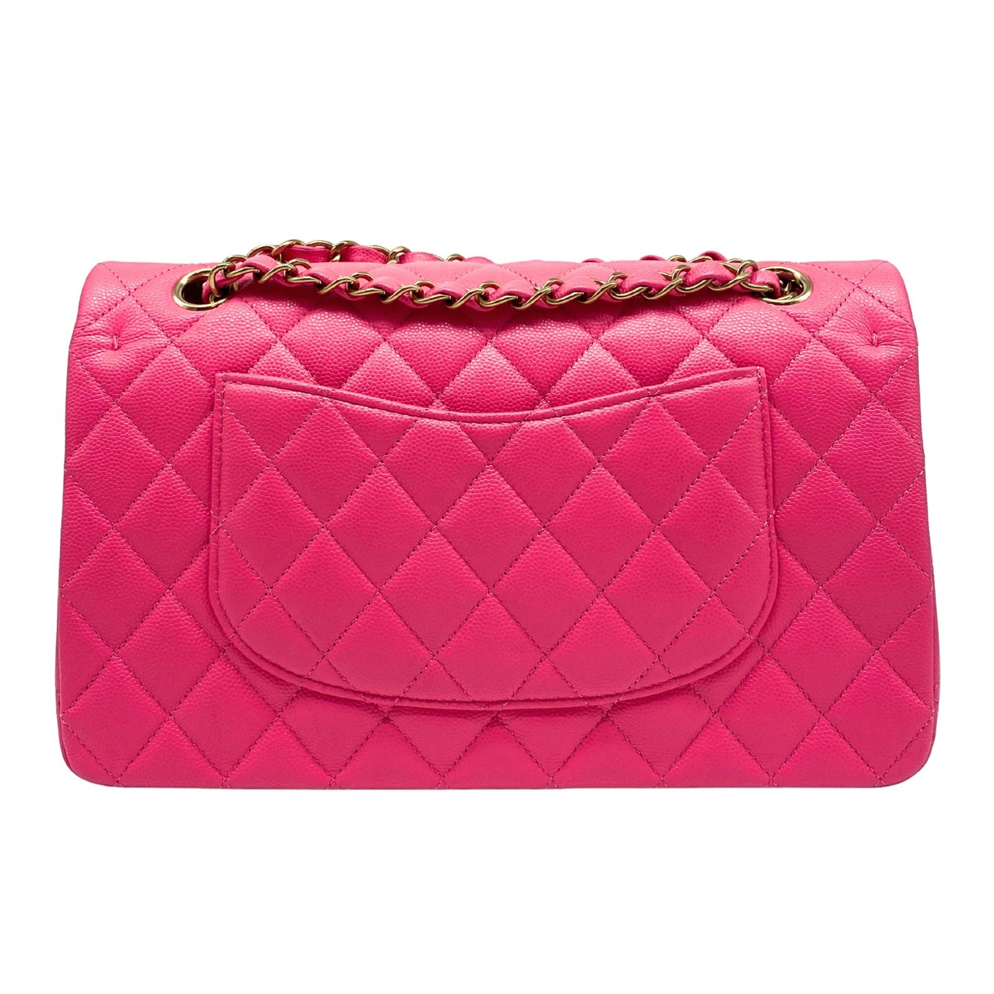 Chanel Medium Classic Caviar Pink Light Gold Hardware