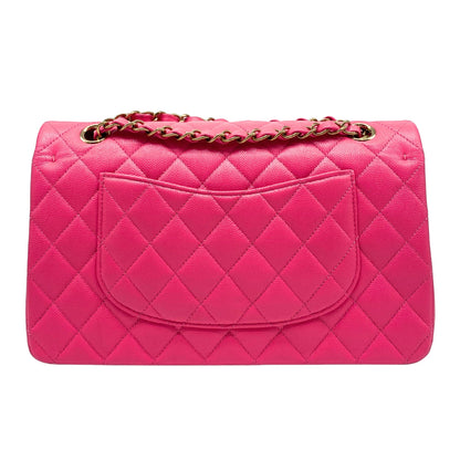 Chanel Medium Classic Caviar Pink Light Gold Hardware