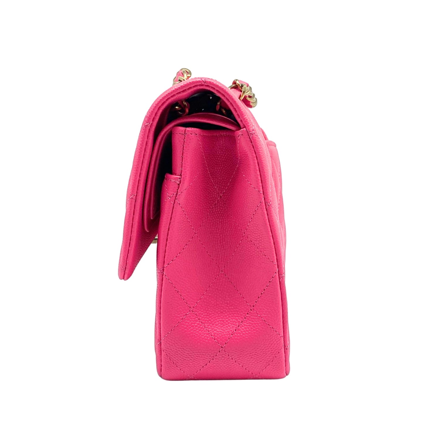 Chanel Medium Classic Caviar Pink Light Gold Hardware
