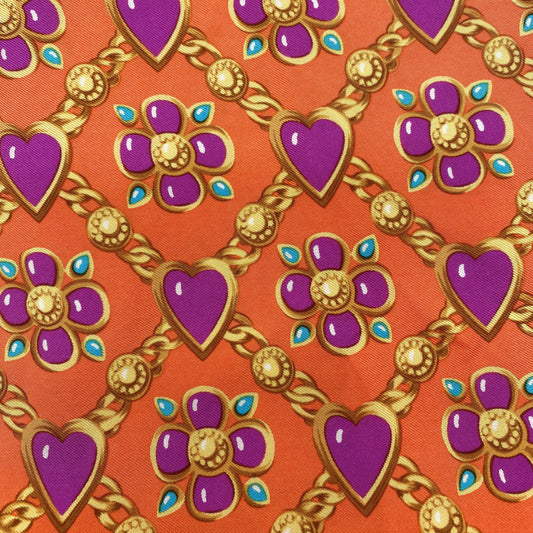 YSL Vintage Heart/Chain Print Scarf